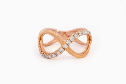 Ring in roze goud 18 kt met diamant - Afbeelding 2