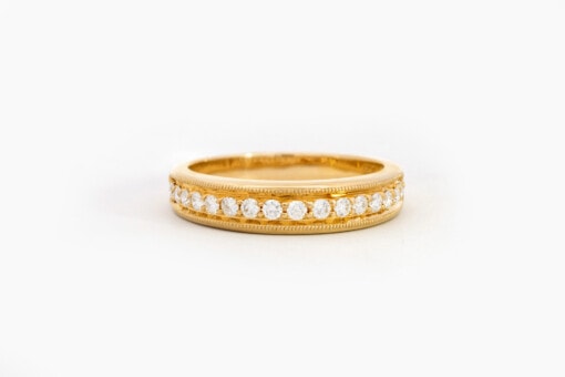 Ring in geel goud 18 kt met diamant - Afbeelding 2