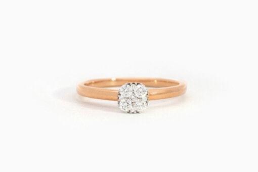Ring in geel goud 18 kt met diamant - Afbeelding 2