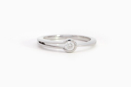 Ring in wit goud 18 kt diamant - Afbeelding 2