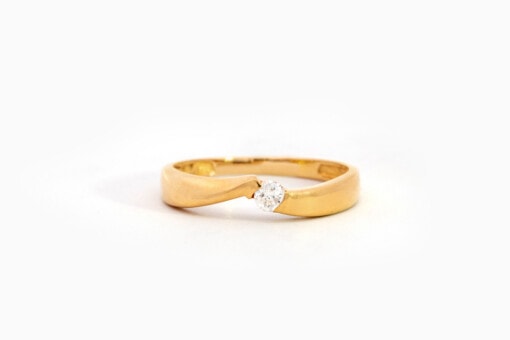 Ring in geel goud 18 kt met diamant - Afbeelding 2