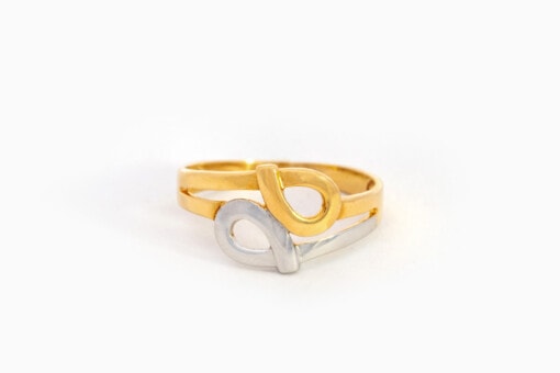 Ring in geel en wit goud 18 kt - Afbeelding 2