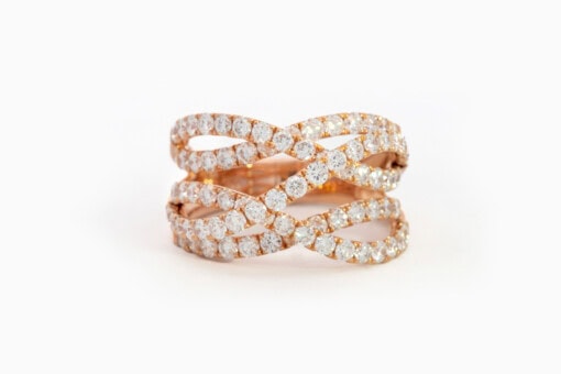 Ring in roze goud 18 kt met diamant (maat 54) - Afbeelding 2