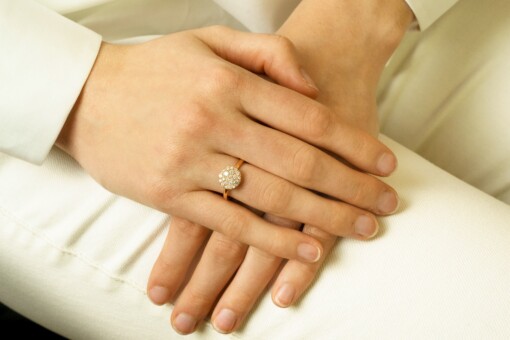Ring in roze goud 18 kt met diamant - Afbeelding 3