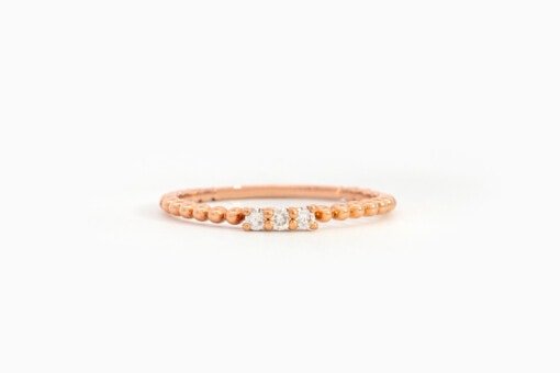Ring in roze goud 18 kt met diamant. - Afbeelding 2