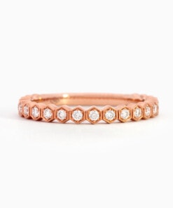 Ring in roze goud 18 kt met diamant