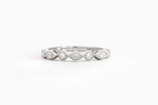 Ring in wit goud 18 kt met diamant (maat 53) - Afbeelding 2