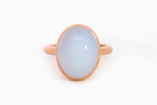 Ring in roze goud 18 kt met chalcedoon (maat 54) - Afbeelding 2