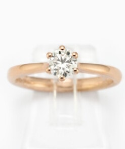 Ring in roze goud 18 kt met diamant