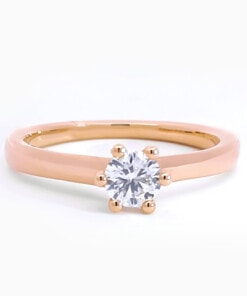 Ring in roze goud 18 kt met diamant