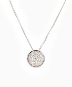 Halsketting in wit goud 18 kt met diamant