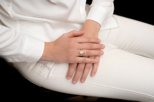 Ring in geel goud 18 kt met diamant - Afbeelding 3