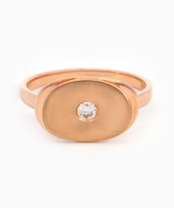 Bague en or rose 18 cts avec diamant