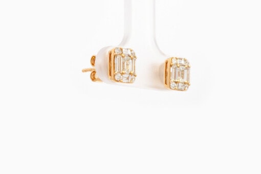 Oorringen in geel goud 18 kt met diamant - Afbeelding 2