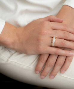 Alternative view of Ring in roze goud 18 kt met diamant