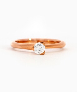 Ring in roze goud 18 kt met diamant