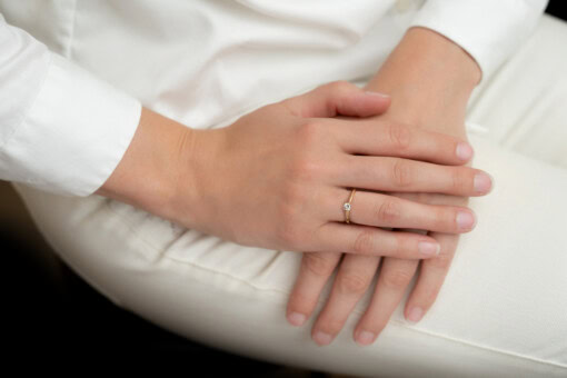 Ring in roze goud 18 kt met diamant - Afbeelding 2