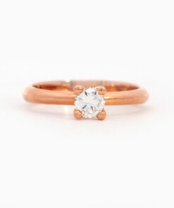 Ring in roze goud 18 kt met diamant