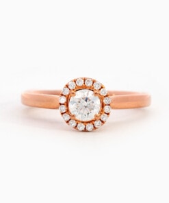 Ring in roze goud 18 kt met diamant