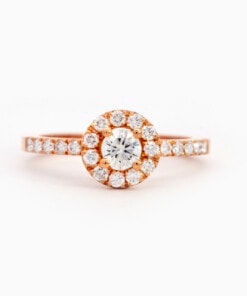 Ring in roze goud 18 kt met diamant