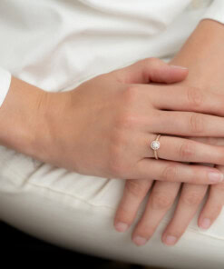 Alternative view of Ring in roze goud 18 kt met diamant