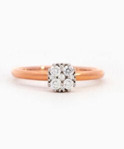 Ring in roze goud 18 kt met diamant