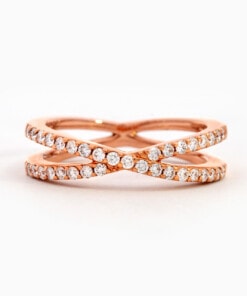 Ring in roze goud 18 kt met diamant