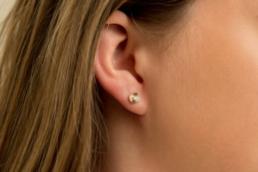 Oorringen in geel goud 18 kt met diamant - Afbeelding 2