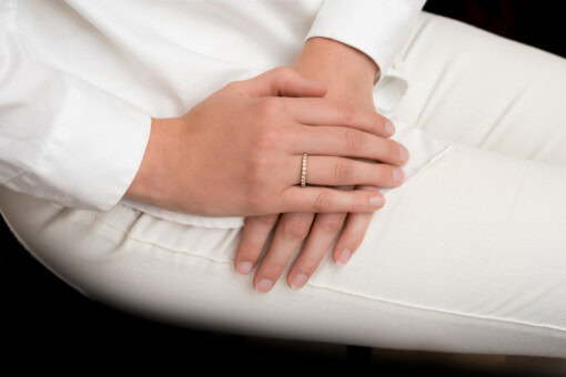 Ring in geel goud 18 kt met diamant - Afbeelding 2