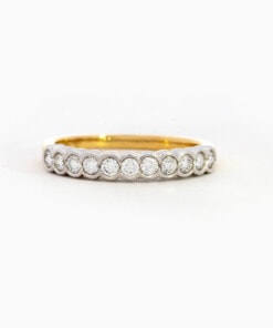 Ring in geel en wit goud 18 kt met diamant