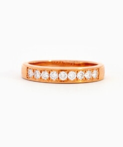 Ring in roze goud 18 kt met diamant