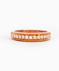 Ring in roze goud 18 kt met diamant