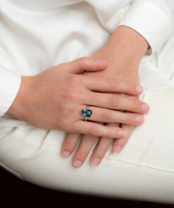 Ring in roze goud 18 kt met topaas - Afbeelding 2