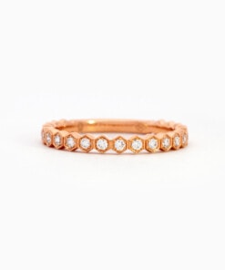 Ring in roze goud 18 kt met diamant