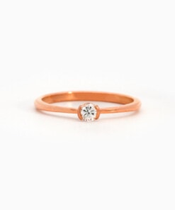 Ring in roze goud 18 kt met diamant