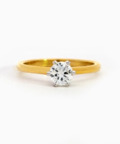 Ring in geel goud 18 kt met diamant
