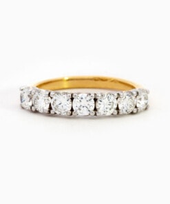 Ring in geel en wit goud 18 kt met diamant