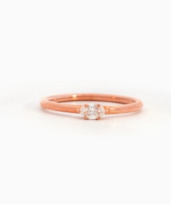 Ring in roze goud 18 kt met diamant