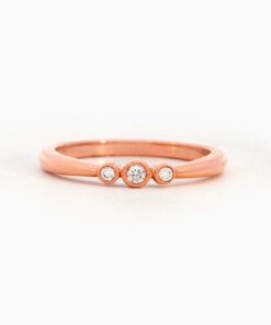 Ring in roze goud 18 kt met diamant