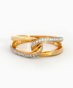 Ring in geel goud 18 kt met diamant