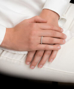 Ring in wit goud 18 kt met diamant - Afbeelding 2