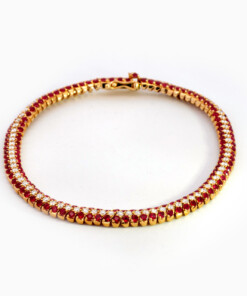 Armband in wit goud 18 kt met diamant en robijn