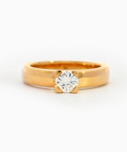 Ring in geel goud 18 kt met diamant