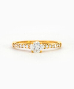 Ring in geel goud 18 kt met diamant