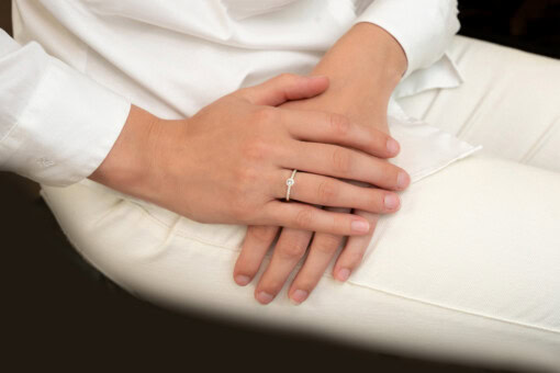 Ring in geel goud 18 kt met diamant - Afbeelding 2
