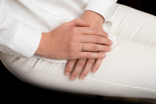 Ring in geel goud 18 kt met diamant - Afbeelding 2