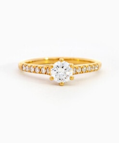 Ring in geel goud 18 kt met diamant