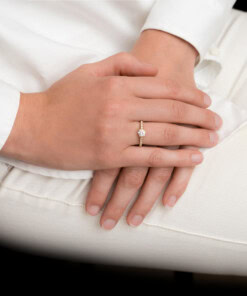 Ring in geel goud 18 kt met diamant - Afbeelding 2