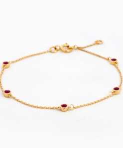 Armband in geel goud 18 kt met robijn