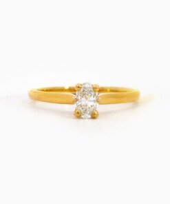 Ring in geel goud 18 kt met diamant